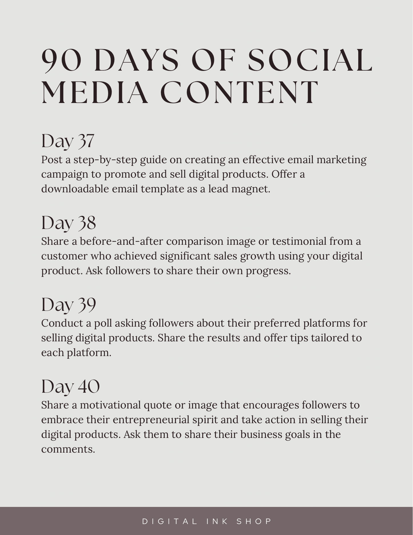 PLR 90 DAYS OF SOCIAL MEDIA CONTENT E-BOOK